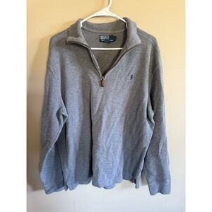 Polo Ralph Lauren Mens Gray 1/4 Zip Pullover Sweater Long Sleeve